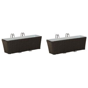 vidaXL Erk&eacute;ly 2 pcs Fekete 50 x 17 x 17 cm F&eacute;m