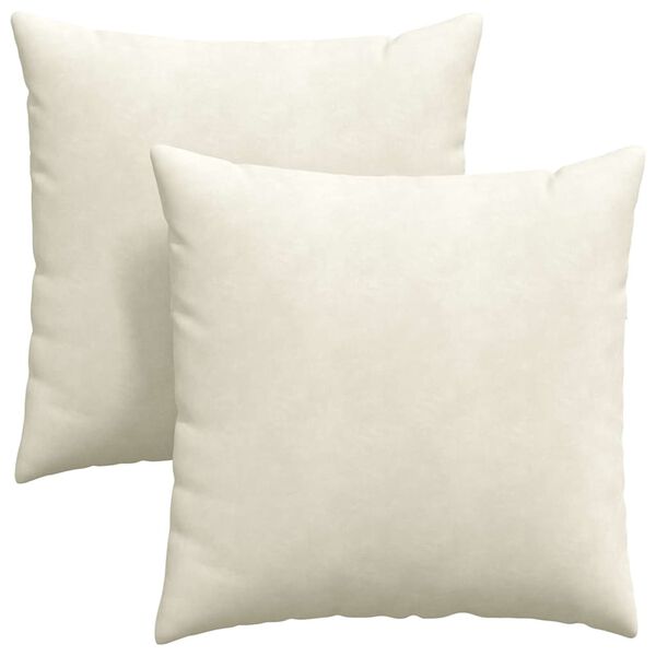 vidaXL Kanap&eacute; p&aacute;rn&aacute;k 2 pcs Kr&eacute;m 60 x 60 cm B&aacute;rsonyos sz&ouml;vet