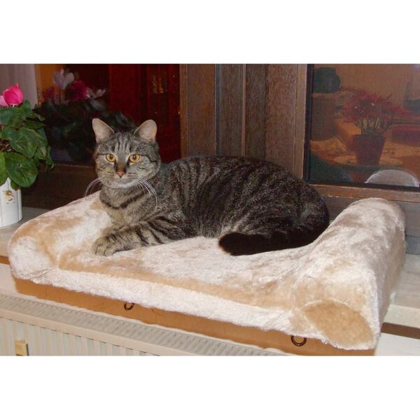 415654 Kerbl Windowsill Cat Bed Beige 36x56 cm 82656