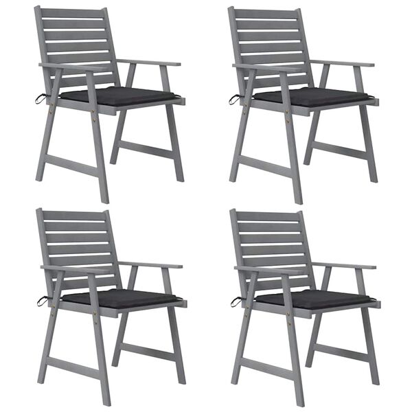 vidaXL 4 darab t&ouml;m&ouml;r ak&aacute;cfa k&uuml;lt&eacute;ri &eacute;tkezősz&eacute;k p&aacute;rn&aacute;val