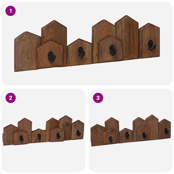 vidaXL Fogas Barna 48 x 8 x 15 cm T&ouml;m&ouml;r Mahag&oacute;ni Fa