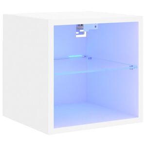 vidaXL feh&eacute;r falra szerelhető TV-szekr&eacute;ny LED-l&aacute;mp&aacute;kkal 30x28,5x30 cm