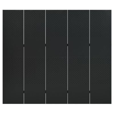 vidaXL 2 db fekete acél 5-paneles térelválasztó 200 x 180 cm