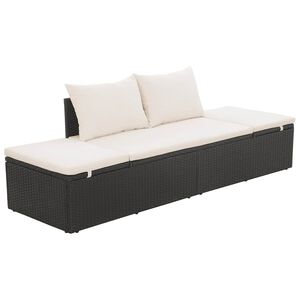 vidaXL fekete polyrattan kerti &aacute;gy 195 x 60 cm