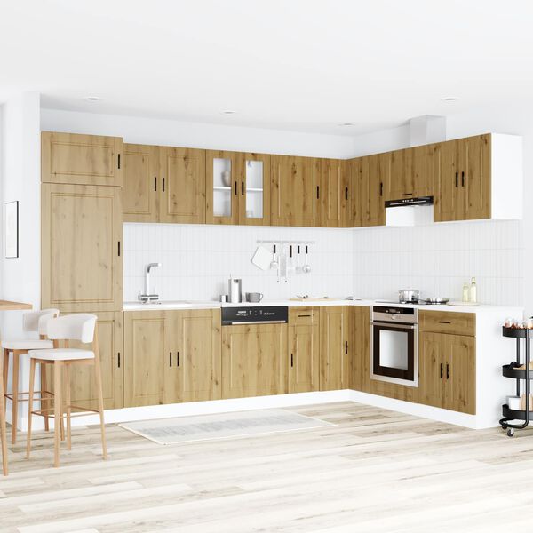 vidaXL Mosogat&oacute;szekr&eacute;ny t&aacute;rol&oacute;val ajt&oacute;val Porto 2 pcs Barna Faanyag