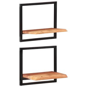 vidaXL 2 darab t&ouml;m&ouml;r ak&aacute;cfa &eacute;s ac&eacute;l falipolc 40 x 24 x 35 cm