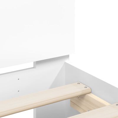 vidaXL fehér szerelt fa ágykeret fejtámlával 150 x 200 cm