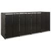 vidaXL fekete polyrattan n&eacute;gyes kerekeskuka t&aacute;rol&oacute;f&eacute;szer 274x80x117 cm