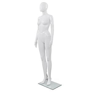 vidaXL f&eacute;nyes feh&eacute;r, eg&eacute;sz alakos női pr&oacute;bababa &uuml;vegtalppal 175 cm