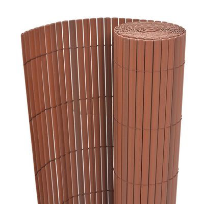 vidaXL barna kétoldalas PVC kerti kerítés 90 x 500 cm