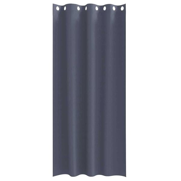 vidaXL Fekete F&uuml;gg&ouml;ny Gyűrűkkel 2 pcs Antracit 225 x 140 cm Poli&eacute;szter