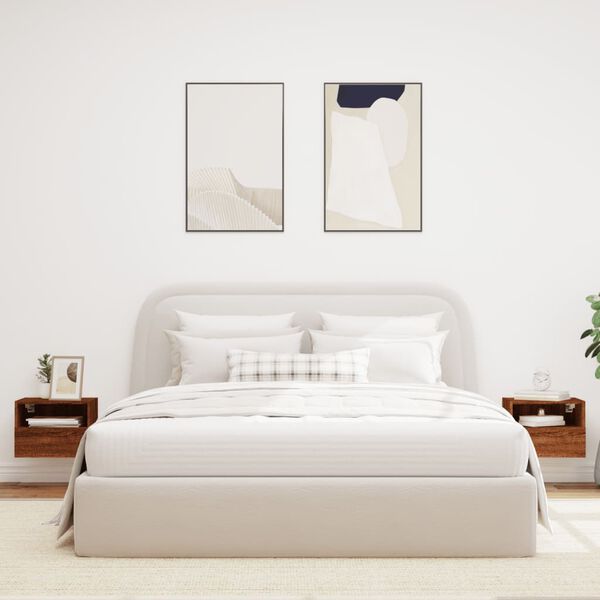 vidaXL 2 db barna t&ouml;lgy sz&iacute;nű szerelt fa fali TV-szekr&eacute;ny 40x30x30 cm