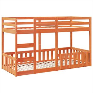 vidaXL viaszbarna t&ouml;m&ouml;r fenyőfa emeletes &aacute;gy 80 x 200 cm