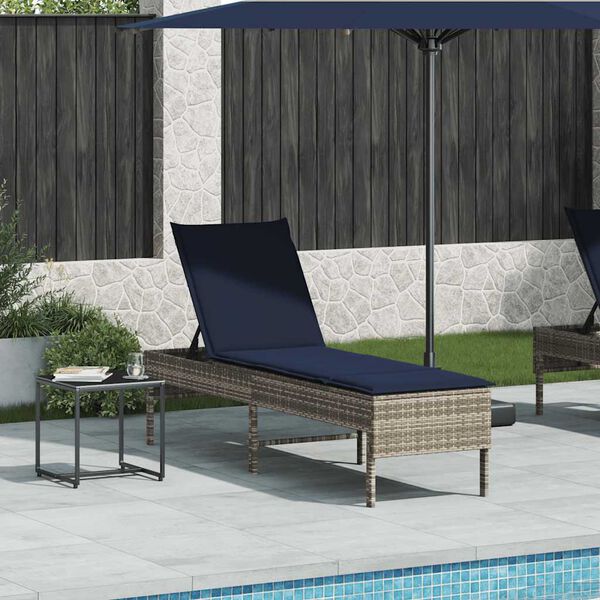 vidaXL sz&uuml;rke polyrattan napoz&oacute;&aacute;gy p&aacute;rn&aacute;val 55x200x44 cm