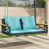 vidaXL fekete polyrattan hintapad p&aacute;rn&aacute;kkal 109 x 62 x 40 cm