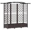 vidaXL Magas&iacute;tott &Aacute;gy Trellis-szel &eacute;s Tetővel Barna 163 x 40 x 123 cm