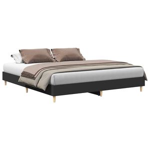 vidaXL fekete szerelt fa &aacute;gykeret matrac n&eacute;lk&uuml;l 200 x 200 cm