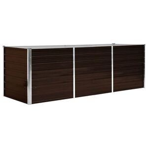 vidaXL barna horganyzott ac&eacute;l kerti magas&aacute;gy&aacute;s 240 x 80 x 77 cm