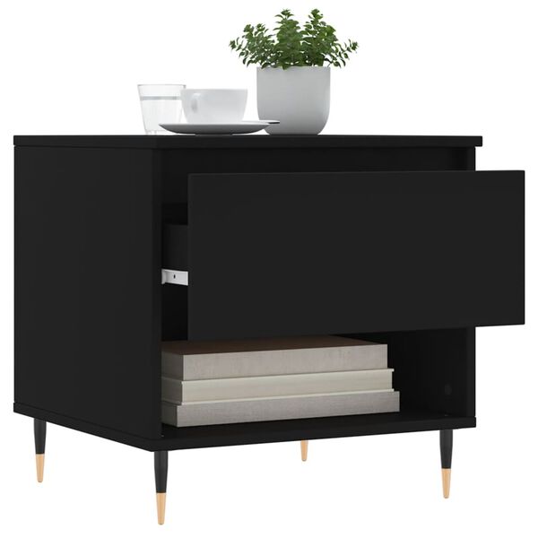 vidaXL 2 db fekete szerelt fa dohányzóasztal 50 x 46 x 50 cm