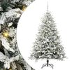 vidaXL Műfenyő vil&aacute;g&iacute;t&aacute;ssal &eacute;s g&ouml;mbk&eacute;szlettel Z&ouml;ld 150 cm PVC &eacute;s PE
