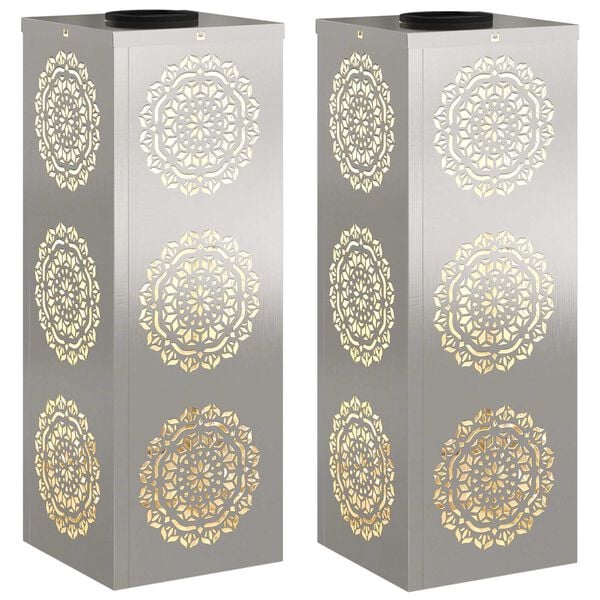 vidaXL Napelemmel műk&ouml;dő LED &ouml;sv&eacute;ny vil&aacute;g&iacute;t&aacute;s 2 pcs Rozsdamentes ac&eacute;l