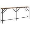 vidaXL Konzolasztal &Ouml;reg fa 180 x 23 x 75 cm Műgyant&aacute;s fa &eacute;s f&eacute;m