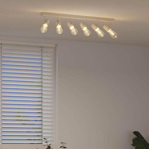 vidaXL Mennyezeti spotl&aacute;mpa f&eacute;nysz&oacute;r&oacute;kkal Feh&eacute;r 73 x 6,5 x 11,5 cm F&eacute;m