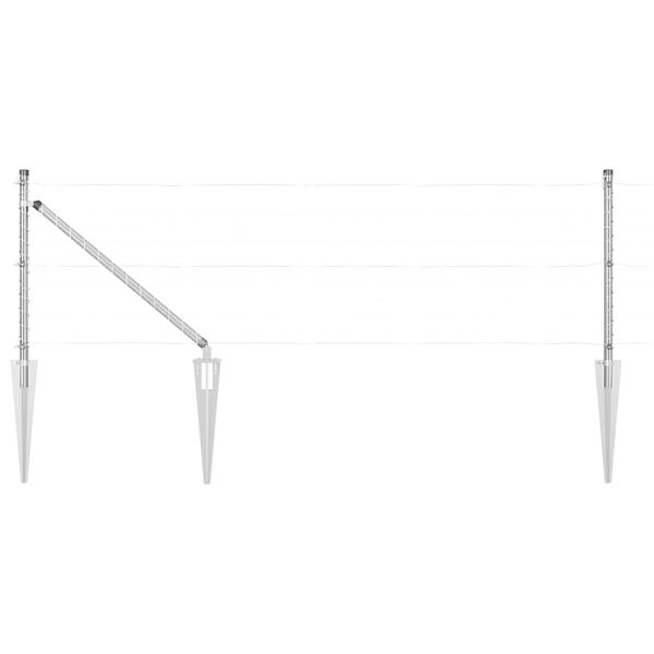 vidaXL Kerítésoszlop Egyéb 52 pcs Szürke 3,2 x 3,2 x 100 cm Acél