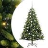 vidaXL Műanyag Hajtogatott Kar&aacute;csonyfa 150 LED-del Z&ouml;ld 120 cm