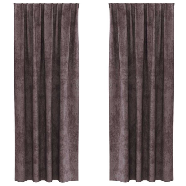 vidaXL B&aacute;rsonyf&uuml;gg&ouml;ny&ouml;k f&uuml;gg&ouml;ny&ouml;kkel 2 pcs Barna 260 x 140 cm B&aacute;rsony