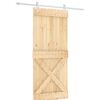 vidaXL Cs&uacute;sz&oacute; ajt&oacute; Term&eacute;szetes &eacute;s Feh&eacute;r 90 x 210 cm Szil&aacute;rd Fenyőfa