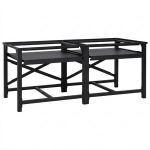 vidaXL Mos&oacute;g&eacute;p Talp 2 db Fekete 120 x 56 x 52 cm Ac&eacute;l
