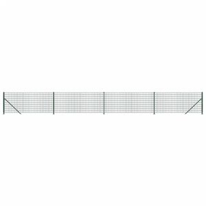 vidaXL z&ouml;ld dr&oacute;th&aacute;l&oacute;s ker&iacute;t&eacute;s illesztőperemmel 1x10 m