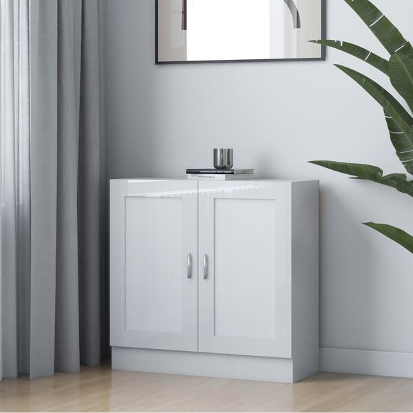 vidaXL magasf&eacute;nyű feh&eacute;r szerelt fa k&ouml;nyvszekr&eacute;ny 82,5 x 30,5 x 80 cm