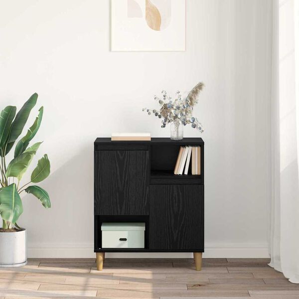 vidaXL Sz&eacute;f Musta tammi 35 x 60 x 70 cm Faanyag