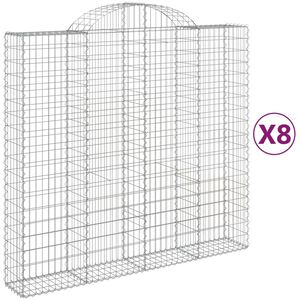 vidaXL 8 db &iacute;ves horganyzott vas gabion kos&aacute;r 200x50x180/200 cm