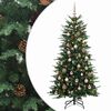 vidaXL Műanyag Hajtogat&oacute;s Kar&aacute;csonyfa 150 cm 150 LED Meleg feh&eacute;r