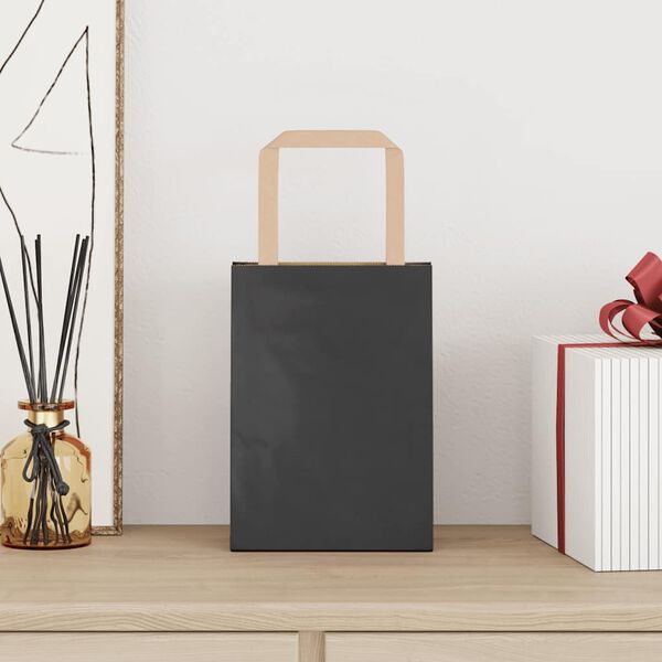 vidaXL 250 db fekete pap&iacute;rzacsk&oacute;k foganty&uacute;kkal 15x8x21 cm