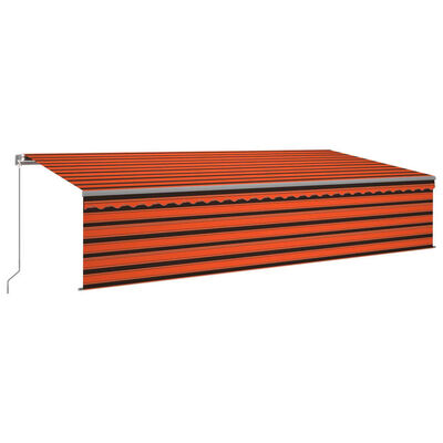 vidaXL narancssárga-barna kihúzható napellenző redőnnyel 6 x 3 m