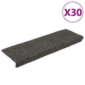 vidaXL &ouml;ntapad&oacute;s l&eacute;pcsőszőnyegek 30 db 65 x 21 x 4 cm antracit t&eacute;glalap alak&uacute; sz&eacute;llel