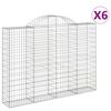vidaXL 6 db &iacute;ves horganyzott vas gabion kos&aacute;r 200x30x140/160 cm
