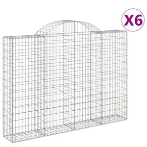 vidaXL 6 db &iacute;ves horganyzott vas gabion kos&aacute;r 200x30x140/160 cm