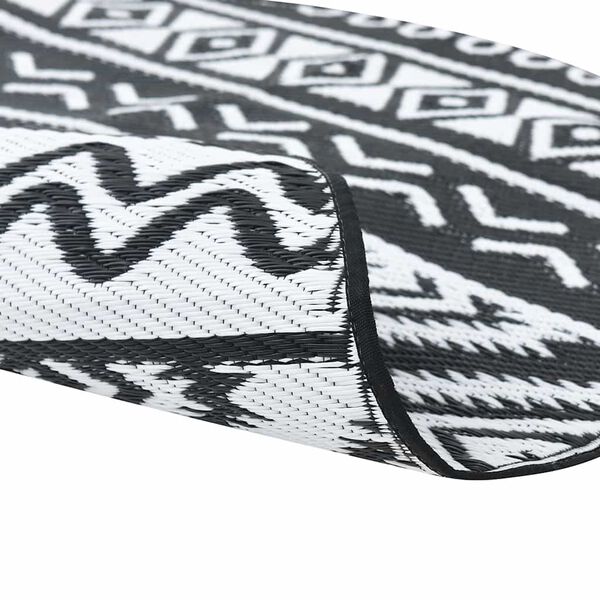 vidaXL kültéri szőnyeg ARAKIL fekete Ø200 cm PP