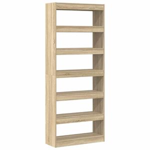 vidaXL K&ouml;nyvespolc 6 szintes 80 x 30 x 198 cm Szerelt Fa Sonoma t&ouml;lgy