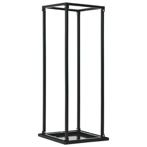 vidaXL fekete ac&eacute;l tűzifat&aacute;rol&oacute; alappal 37 x 37 x 113 cm