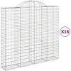 vidaXL 18 db &iacute;ves horganyzott vas gabion kos&aacute;r 200x50x180/200 cm
