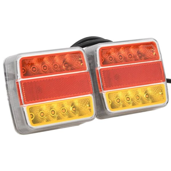 vidaXL 2 db piros ut&aacute;nfut&oacute;l&aacute;mpa LED-izz&oacute;val 10,5 x 7,5 x 10 cm 12 V