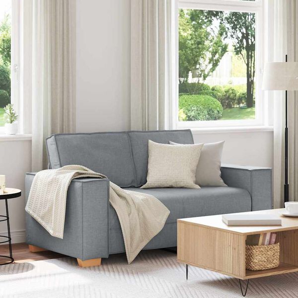 vidaXL kétszemélyes világosszürke szövetkanapé 120 cm