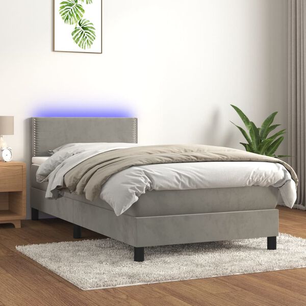 vidaXL vil&aacute;gossz&uuml;rke b&aacute;rsony rug&oacute;s &eacute;s LED-es &aacute;gy matraccal 90x190 cm