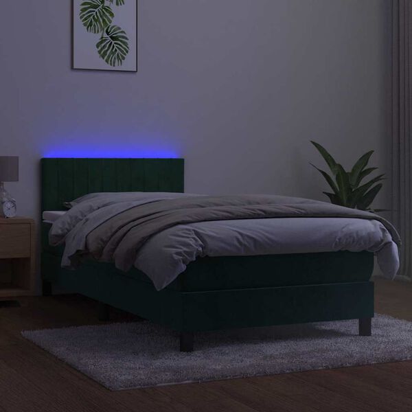 vidaXL s&ouml;t&eacute;tz&ouml;ld b&aacute;rsony rug&oacute;s &eacute;s LED-es &aacute;gy matraccal 90x200 cm